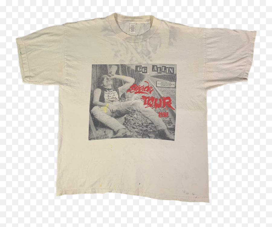 Vintage Gg Allin 1990 Suicide Tour T - Shirt Short Sleeve Png,Icon Of Jesus Birth