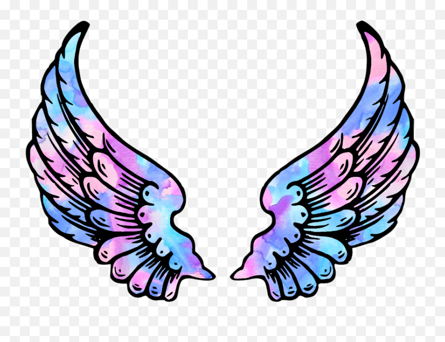 Wings Angel Angelwings Space Galaxy - Angel Wings Colour Png,Angel Wings Png