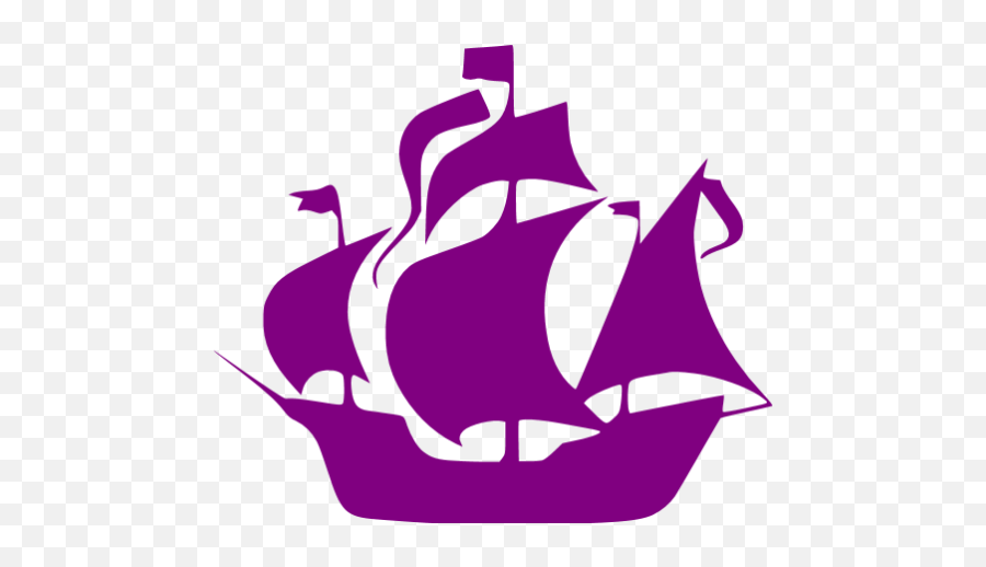 Purple Boat 8 Icon - Free Purple Boat Icons Mayflower Ship Clipart Black And White Png,Viking Ship Icon