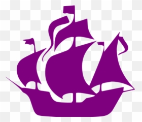 Purple Boat 8 Icon - Free Purple Boat Icons Mayflower Ship Clipart Black And White Png,Viking Ship Icon