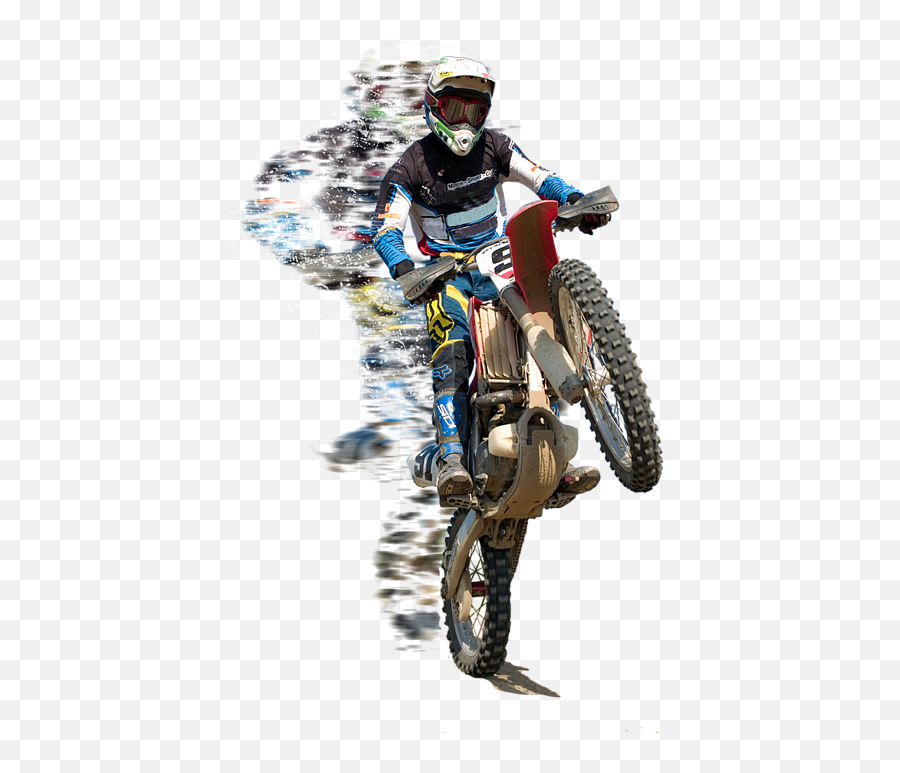 Motocross Rider With Flying Pieces - Motocross Biker Action Png,Motocross Png