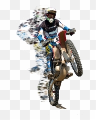 Motocross Rider With Flying Pieces - Motocross Biker Action Png,Motocross Png