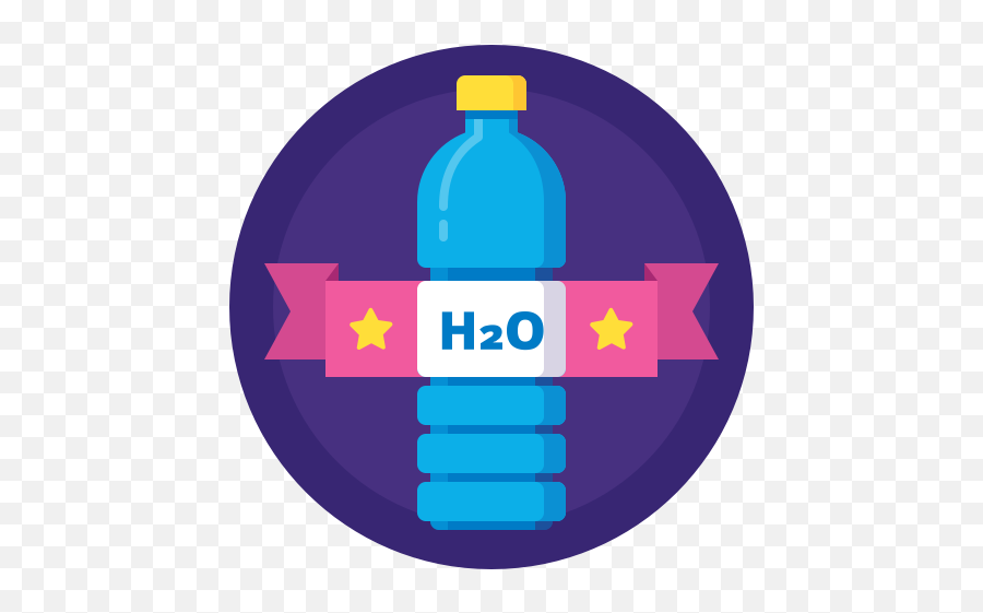 Badge Bottle Drink H2o Hydration Sport Water Icon - Water Bottle Circle Icon Png,Bottle Of Water Png