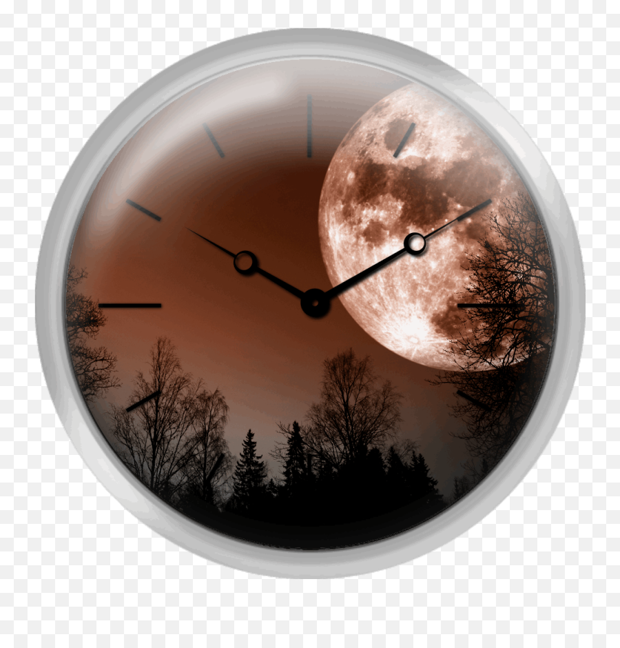 Xpress Clocks - Gallery Red Moon Rissing Over Dark Forest Nh Mt Trng Máu Png,Red Moon Png