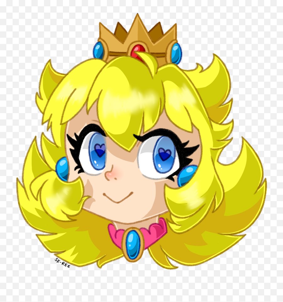 Princess Peach Headshot By Sk - Ree On Newgrounds Cartoon Png,Princess Peach Transparent