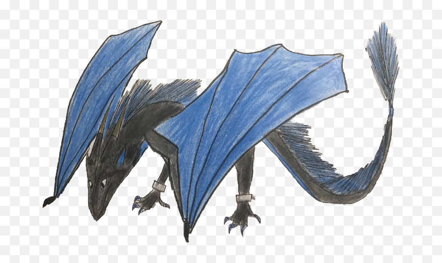 Dragon Wyvern Dark Night Blue Black Art Aura - Clip Art Png,Blue Aura Png