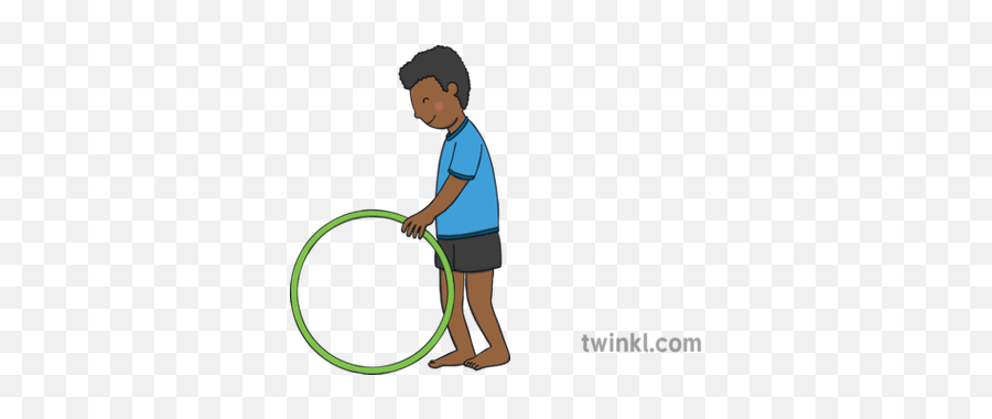 Child Rolling Hoop Illustration - Twinkl Rolling A Hula Hoop Clipart Png,Hula Hoop Png