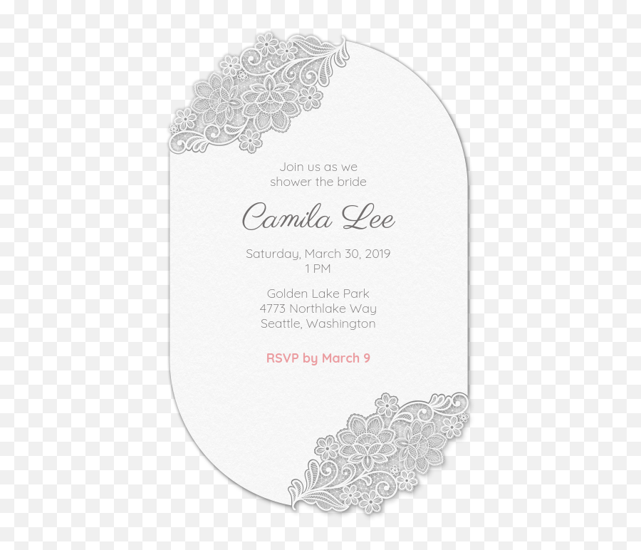 Lace Bridal Shower Invitation Evite - Blog Png,Bride Transparent Background