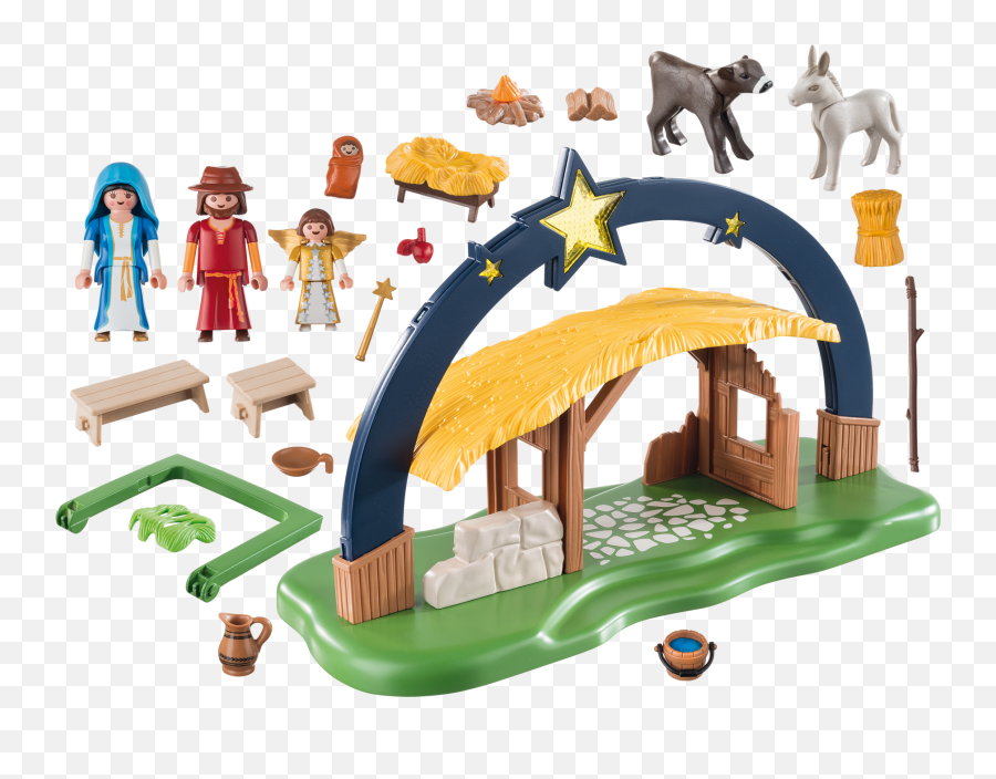 Illuminating Nativity Manger - 9494 Playmobil Usa Playmobil Nativity Png,Manger Png