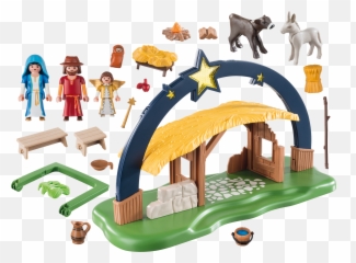 Illuminating Nativity Manger - 9494 Playmobil Usa Playmobil Nativity Png,Manger Png