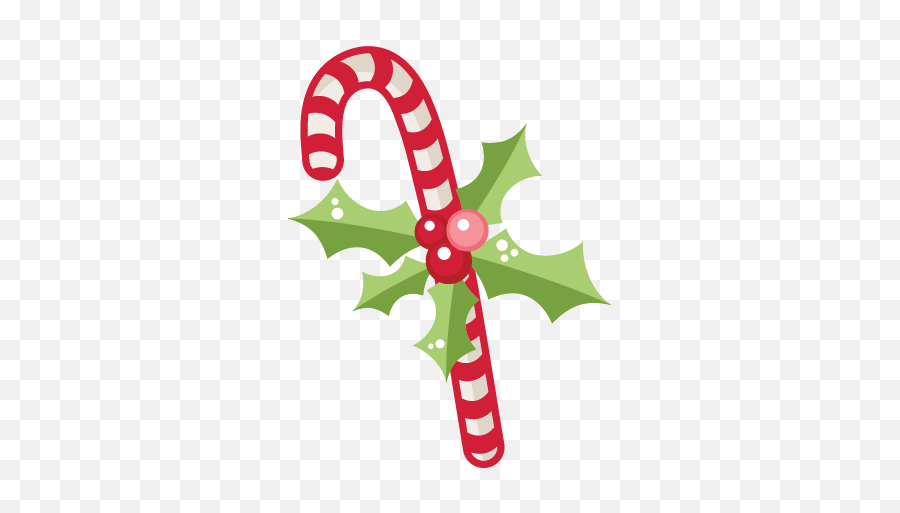 Christmas Candy Cane With Holly Svg Scrapbook Cut File Cute - Christmas Cute Candy Cane Png,Candy Cane Border Png