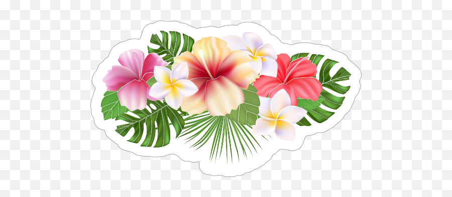 Bouquet Plumeria Flower Sticker - Hawaiian Hibiscus Png,Plumeria Flower Png