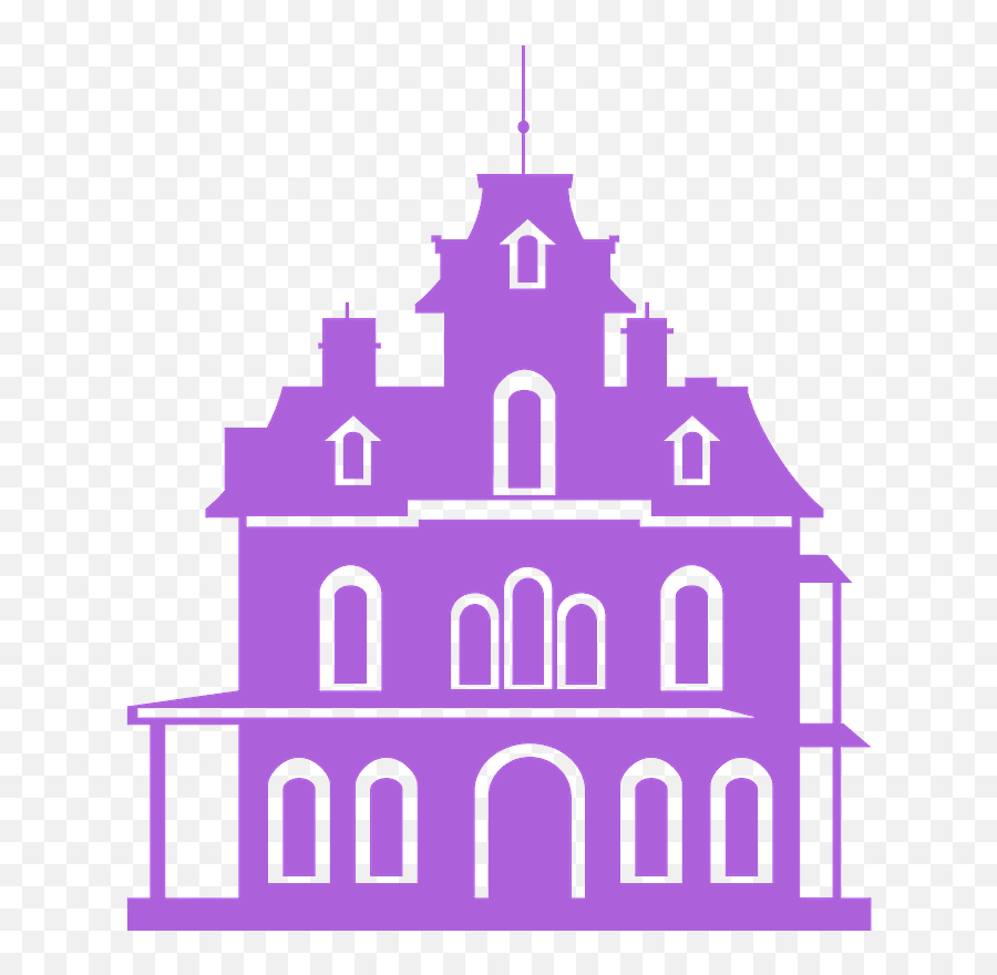 Haunted House Silhouette - Pink House Silhouette Png,House Silhouette Png