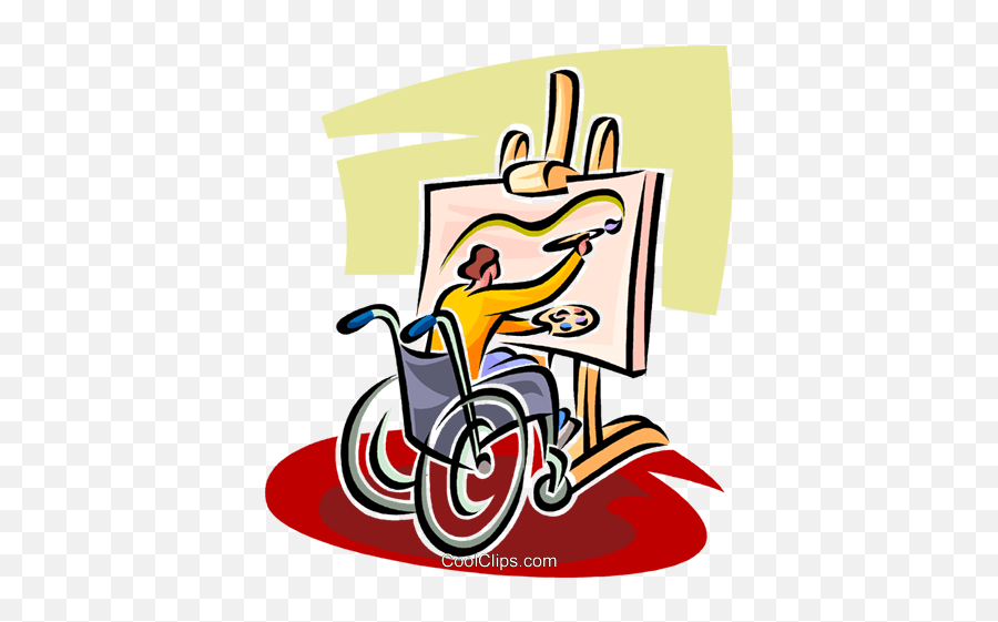 Wheelchair Artist Painting A Picture Royalty Free Vector - Handicapped Painting Png,Handicap Png
