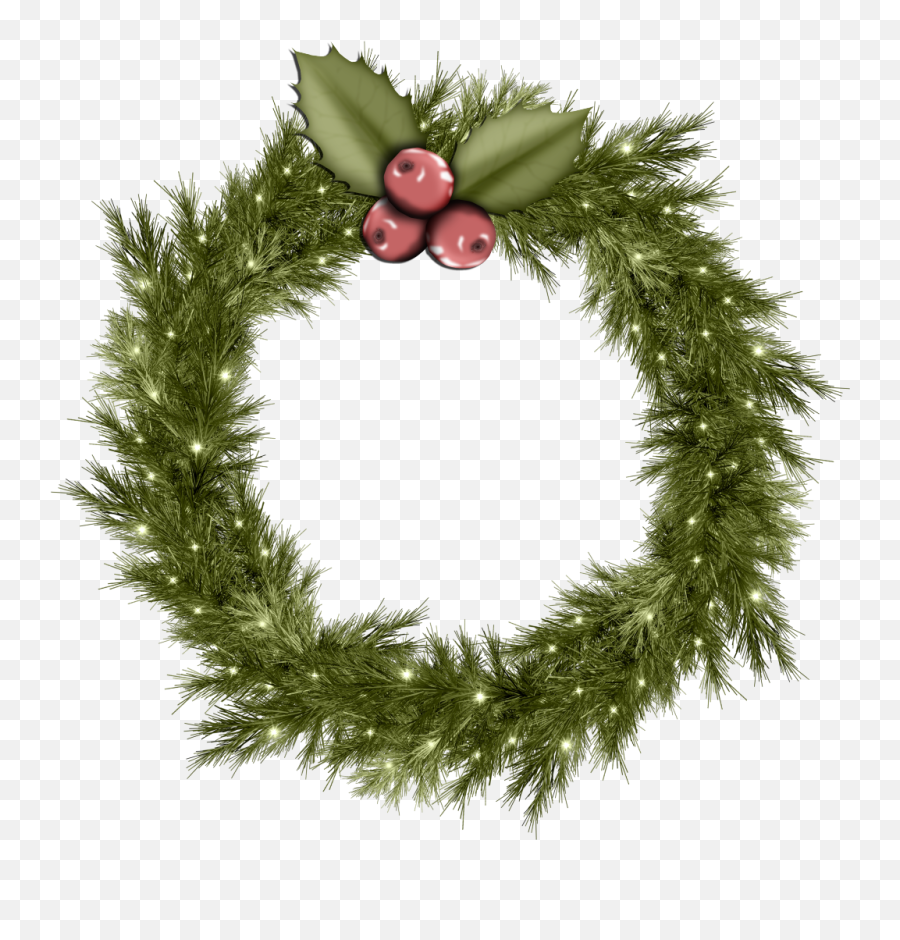 Png Format Images Of Christmas Wreath 39757 - Free Icons Christmas Wreath Png Free,Merry Christmas Frame Png
