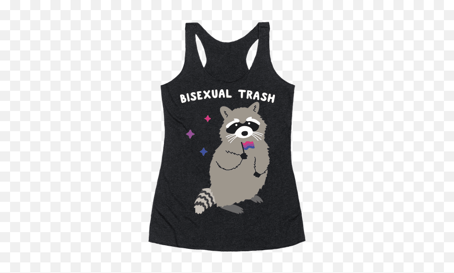 Bisexual Trash Raccoon Racerback Tank Tops Lookhuman - Bisexual Trash Shirt Png,Racoon Png