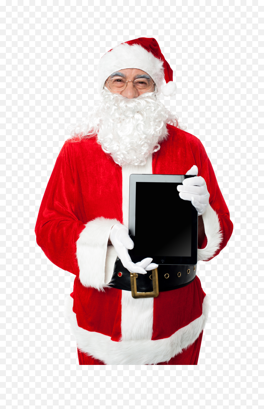 Santa Claus Holding Ipad Png Image Beard Transparent Background