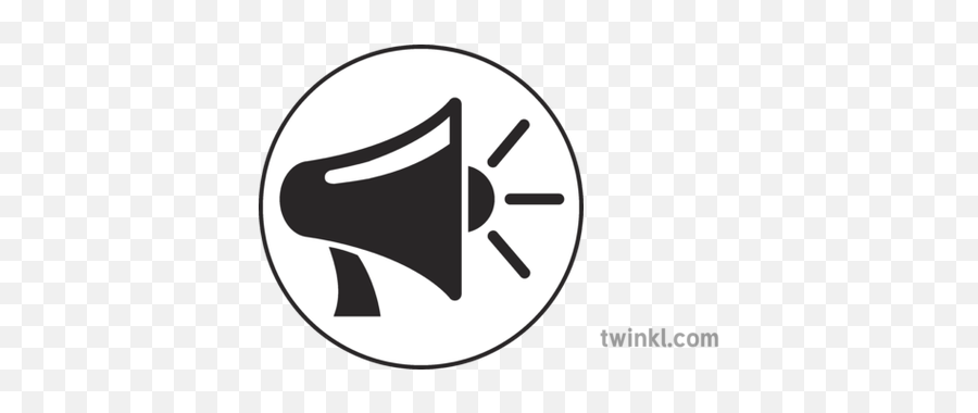 Pa Loudspeaker Siren Icon Black And White Illustration - Twinkl Bocina Blanco Y Negro Png,Siren Png