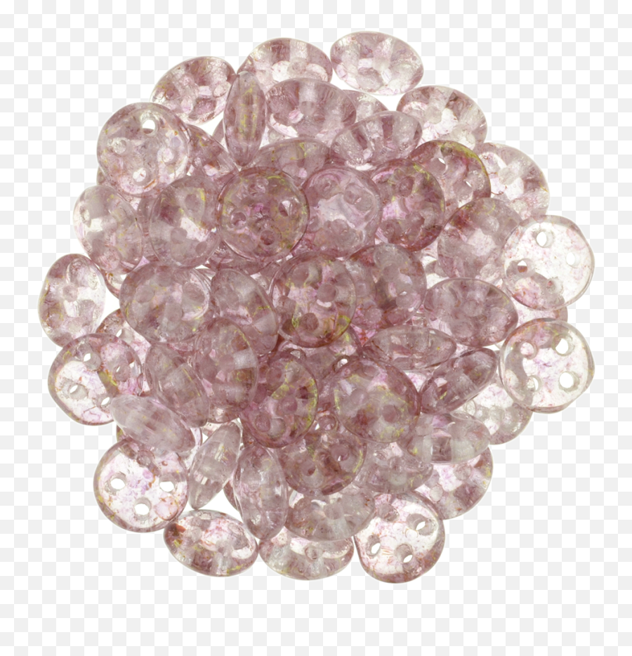 Czechmates 6mm Four Hole Quadralentil Transparent Topaz Pink Luster Beads 15g 15495 - Solid Png,Hole Transparent