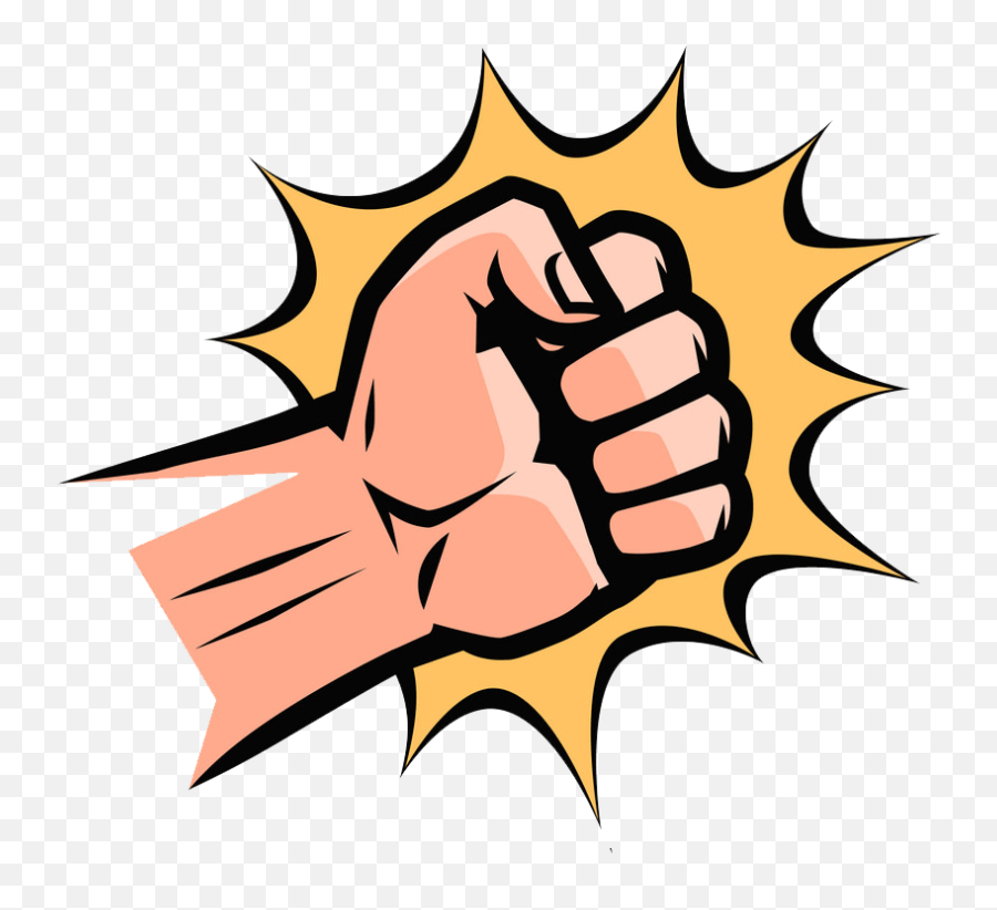 Raised Hand With Fist Png - Clipart World Punch Cartoon,Clenched Fist Icon