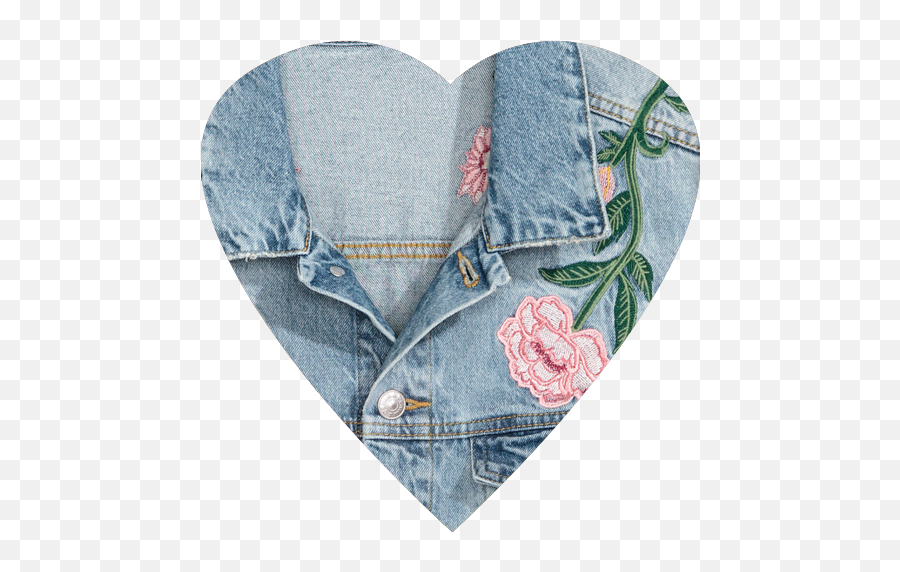 90s Latest Wrinkle - Heart Denim Embroidered Png,Icon Bombshell Jacket