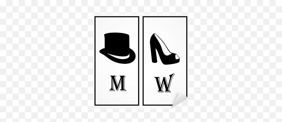 Sticker Wc Shoes And Black Hat Icons - Isolated On White Pixersus Shoes Png,Wc Icon