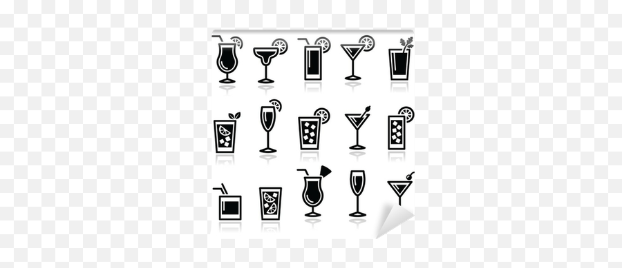 Wall Mural Cocktails Drinks Glasses Vector Icons Set Png Rv Icon