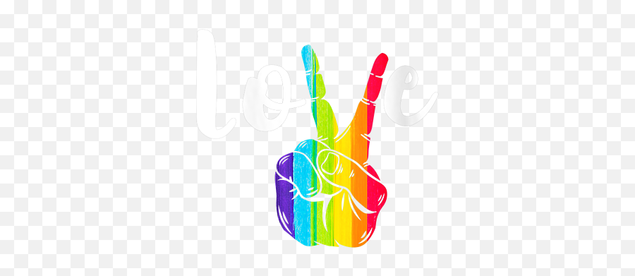 Womens Love Peace Sign Rainbow Lgbt Lesbian Gay Pride V - Neck Tshirt Kids Tshirt Illustration Png,Peace Sign Png