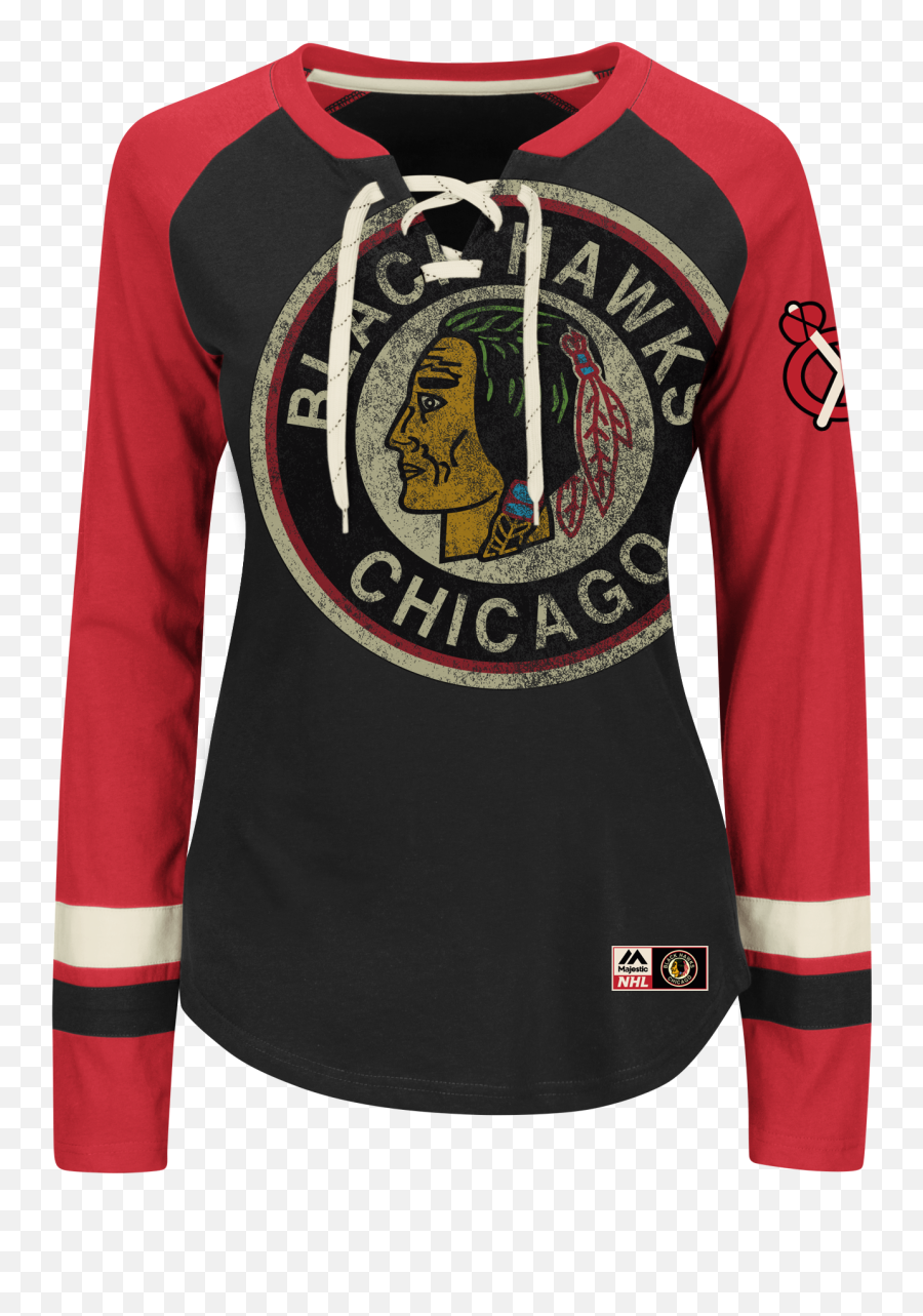 Chicago Blackhawks Womenu0027s Oversize 1937 Logo Laces Stripe - Chicago Blackhawks Logo 1937 Png,Blackhawks Logo Png