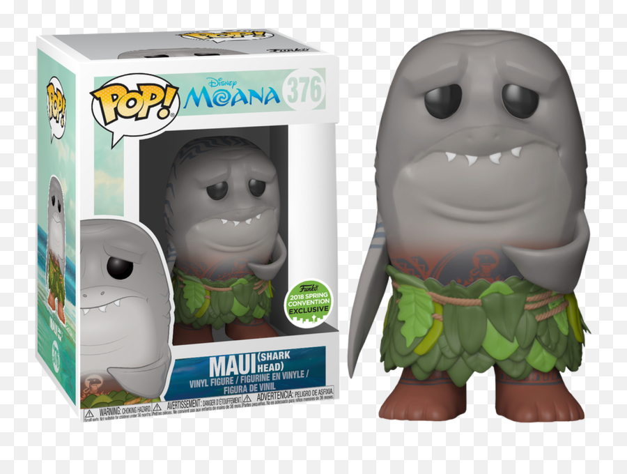 Moana - Maui With Shark Head Eccc 2018 Us Exclusive Pop Funko Pop Maui Shark Head Png,Moana Transparent