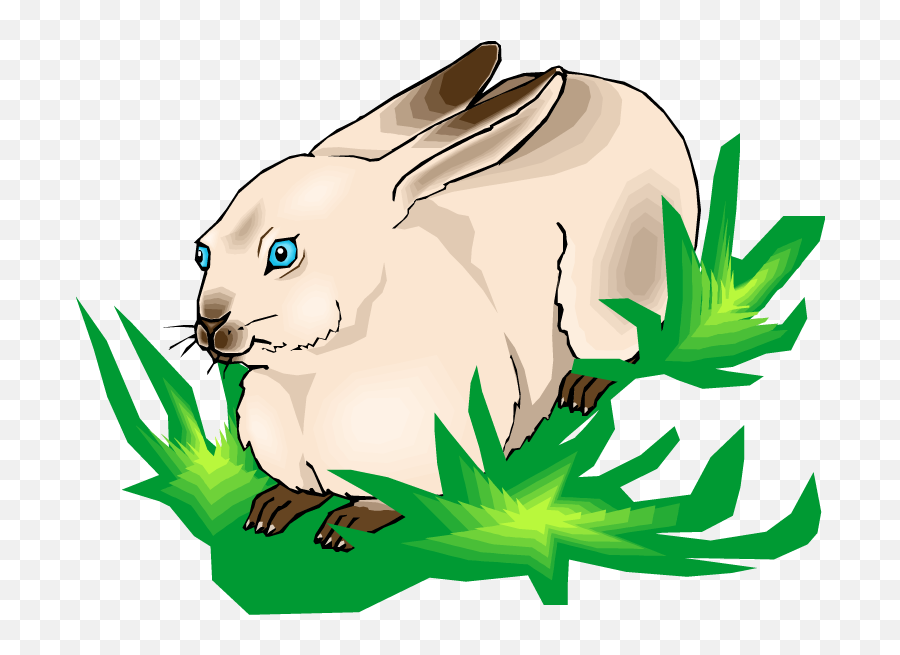 Rabbit Clipart Grass - Rabbit Png Download Full Size White Rabbit Eating Grass Clipart,Rabbit Png