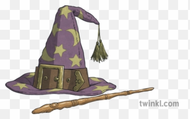 Wizards Hat And Wand Magic Ks2 Illustration - Twinkl And png