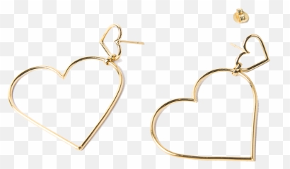 Download Imagen De Broken Wire Double Heart Earrings - Solid png