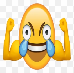 Buffed Aggressive Crying Laughing Emoji - png