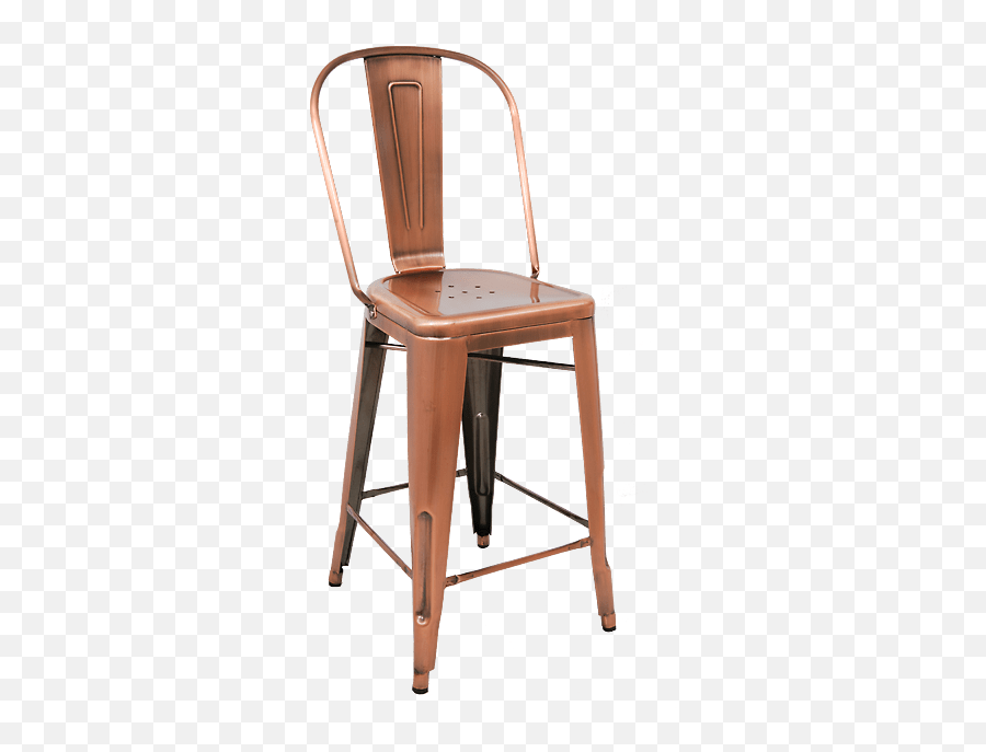 Bistro Style Metal Bar Stool In Copper - Brass Metal Bar Stools Png,Metal Bar Png