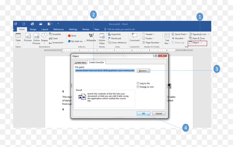 Embed Excel Charts In Word 2016 - Dot Png,Ms Word Document Icon