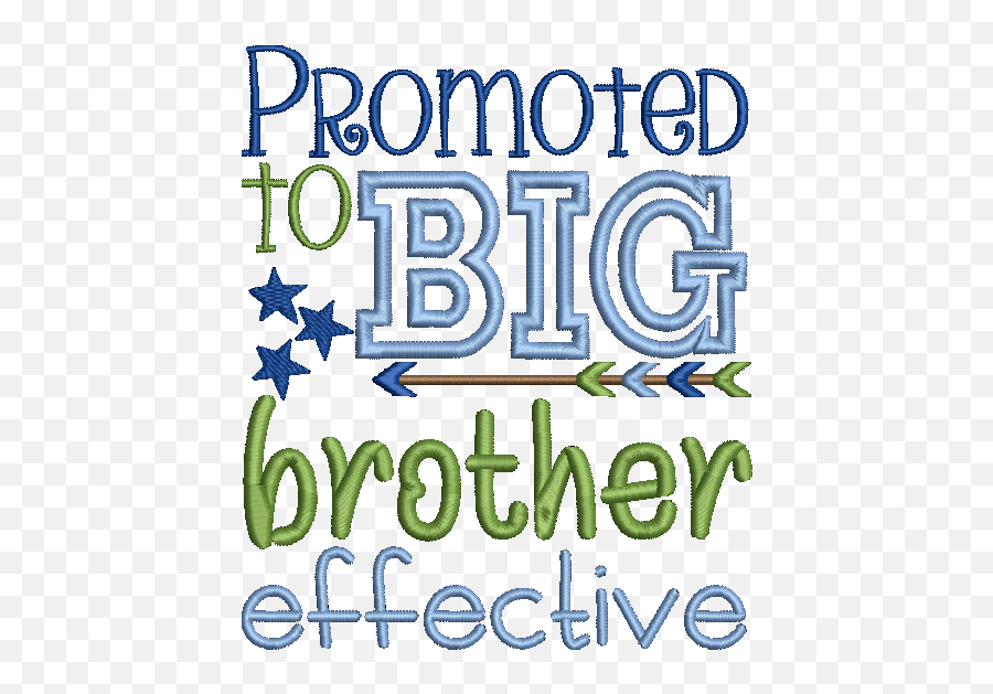 Promoted To Big Brother Effective Applique Design - Promoted To Big Brother Png,Big Brother Logo Png