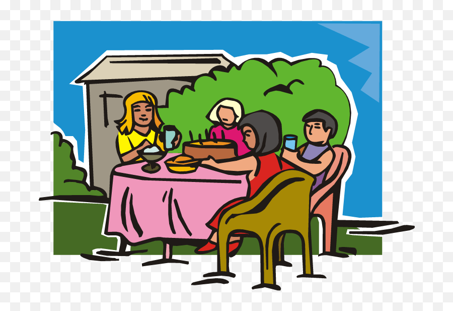 Download Hd Clipart - People Eating Together Clipart Eating Outdoors Clipart Png,People Eating Png