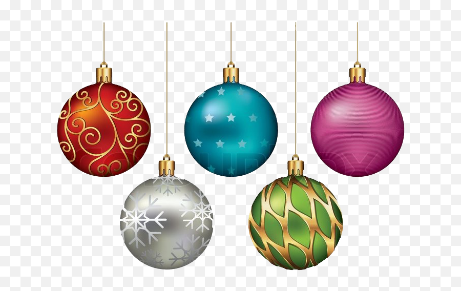 Colorful Christmas Ornaments Png Image File
