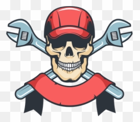 Spanner Icon - Download in Glyph Style Mehcanic Skull With Hat And Wrenches png