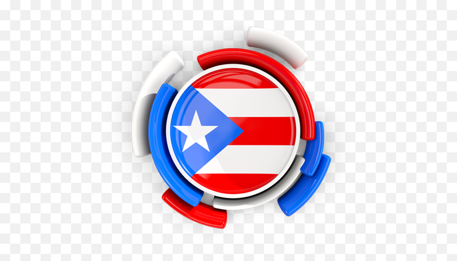 Round Flag With Pattern Illustration Of Puerto Rico - Round Puerto Rican Flag Png,Puerto Rico Flag Png