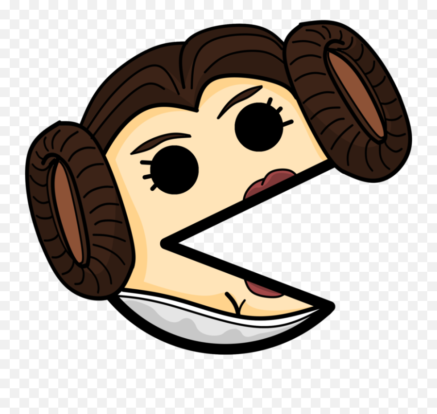 Download Princess Leia Clipart Cartoon - Emoticón Pacman Png Clip Art,Leia Png