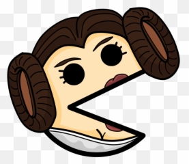 Download Princess Leia Clipart Cartoon - Emoticón Pacman Png Clip Art,Leia Png