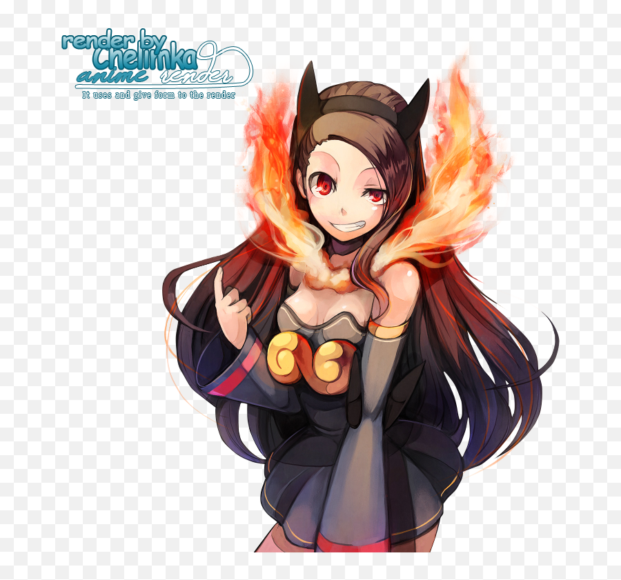Download Hd Just Like Fire Heart Attack Girl - Pokehuman Girl Png,Anime Fire Png