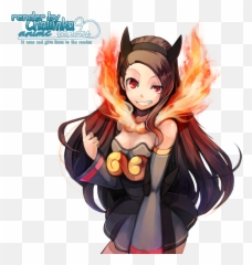 Download Hd Just Like Fire Heart Attack Girl - Pokehuman Girl Png,Anime Fire Png