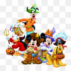 Disney Art Halloween Clipart Cartoons - Mickey Mouse And Friends png