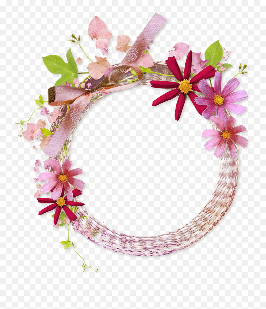 Floral Frame Png - Flower Background With Circle Frame,Flower Frame Png