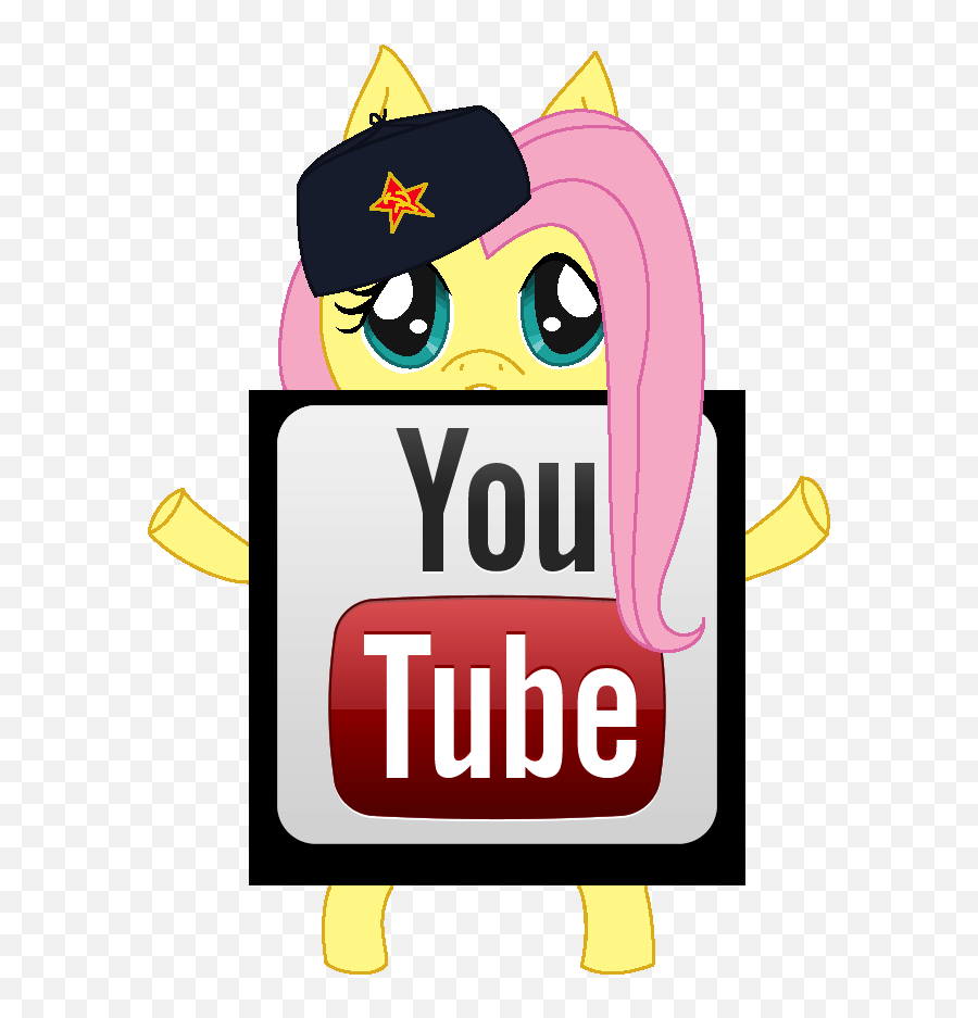 Communist Fluttershy Youtube Logo By - Youtube Png,Youtube Logo Clipart