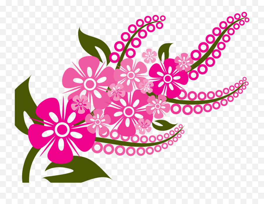 Download Hd Flower Vectors Various - Colorful Flowers Vector Pink Flower Vector Png,Flower Vector Png