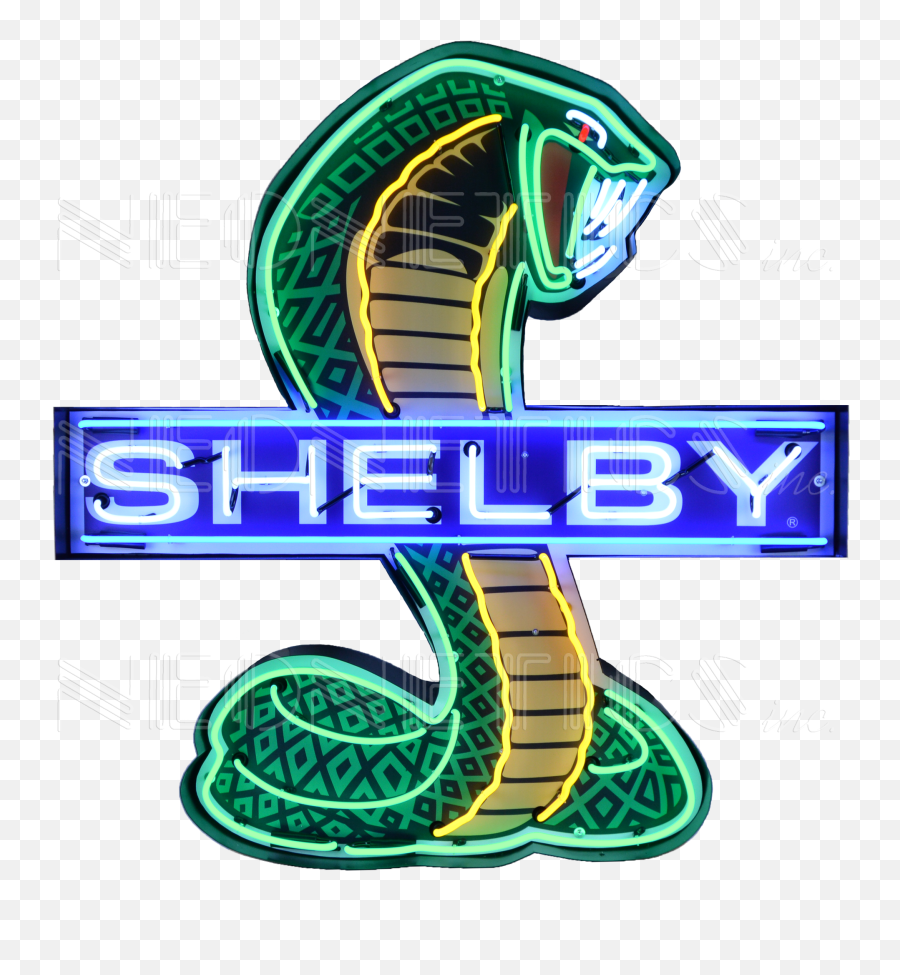 Shelby Cobra Logo Png - Shelby Cobra Neon Sign In Shaped Shelby Cobra Logo Png,Mustang Logo Png